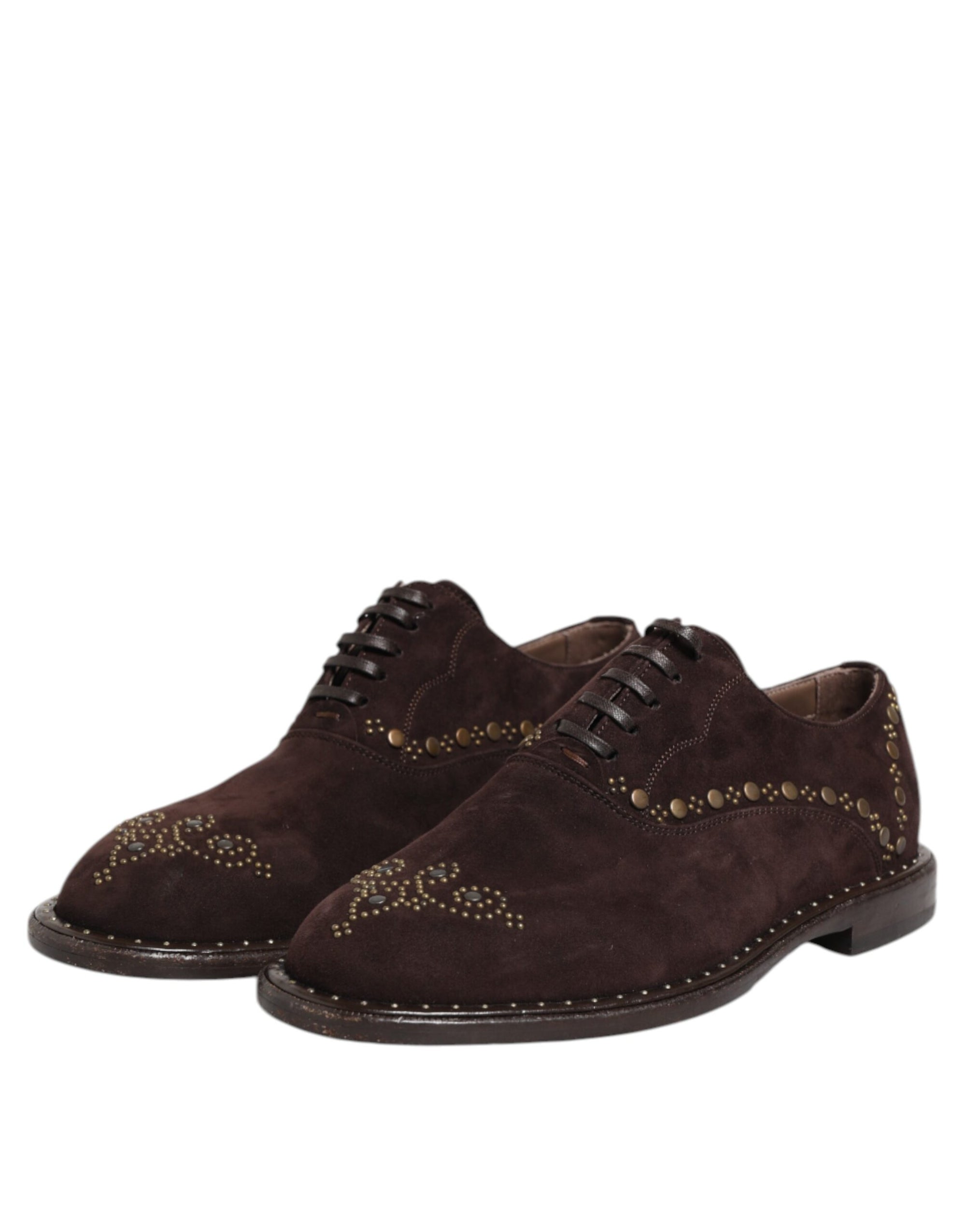 Dolce & Gabbana Brown Suede Leather Lace-Up Oxford Shoes