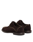 Dolce & Gabbana Brown Suede Leather Lace-Up Oxford Shoes