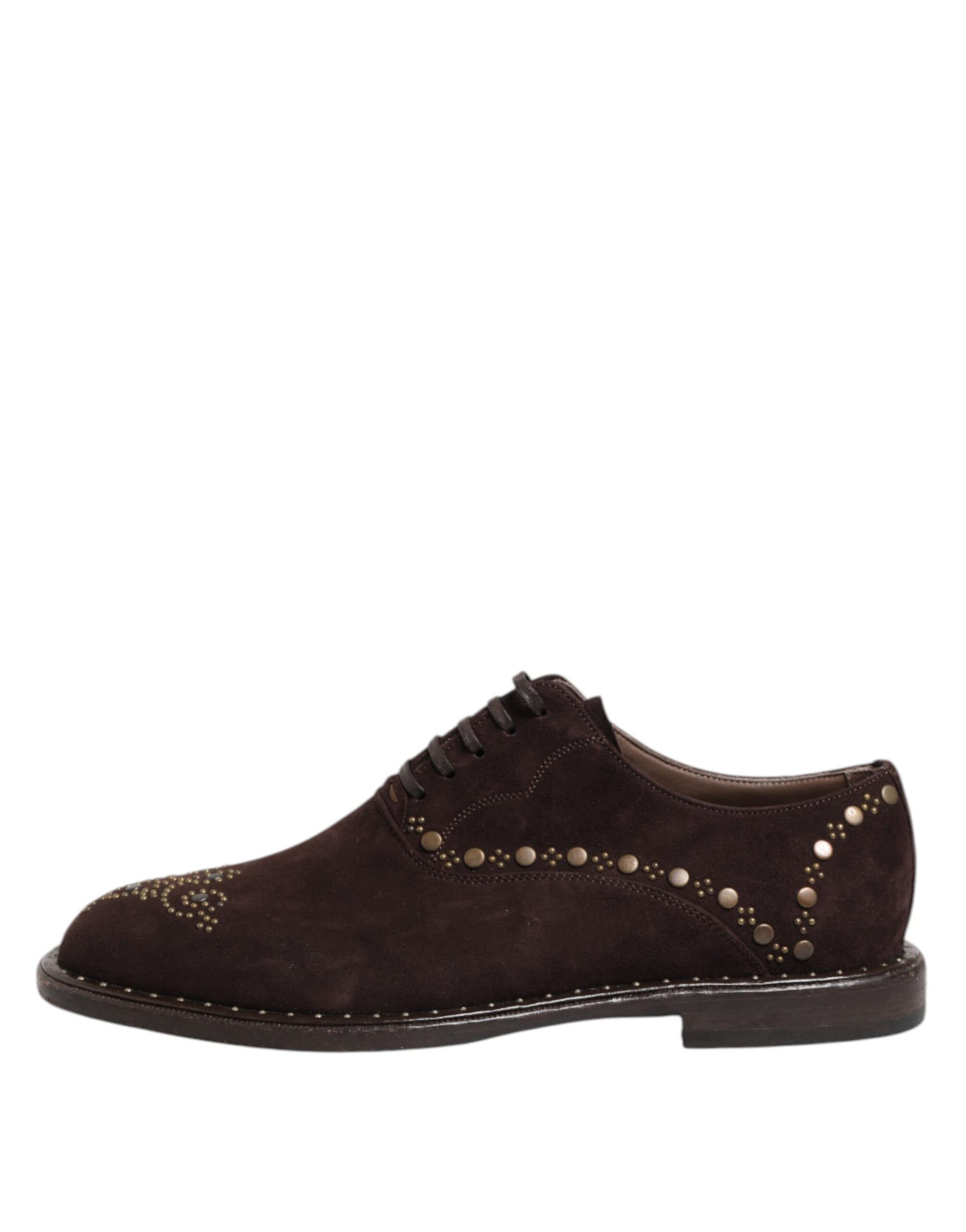 Dolce & Gabbana Brown Suede Leather Lace-Up Oxford Shoes