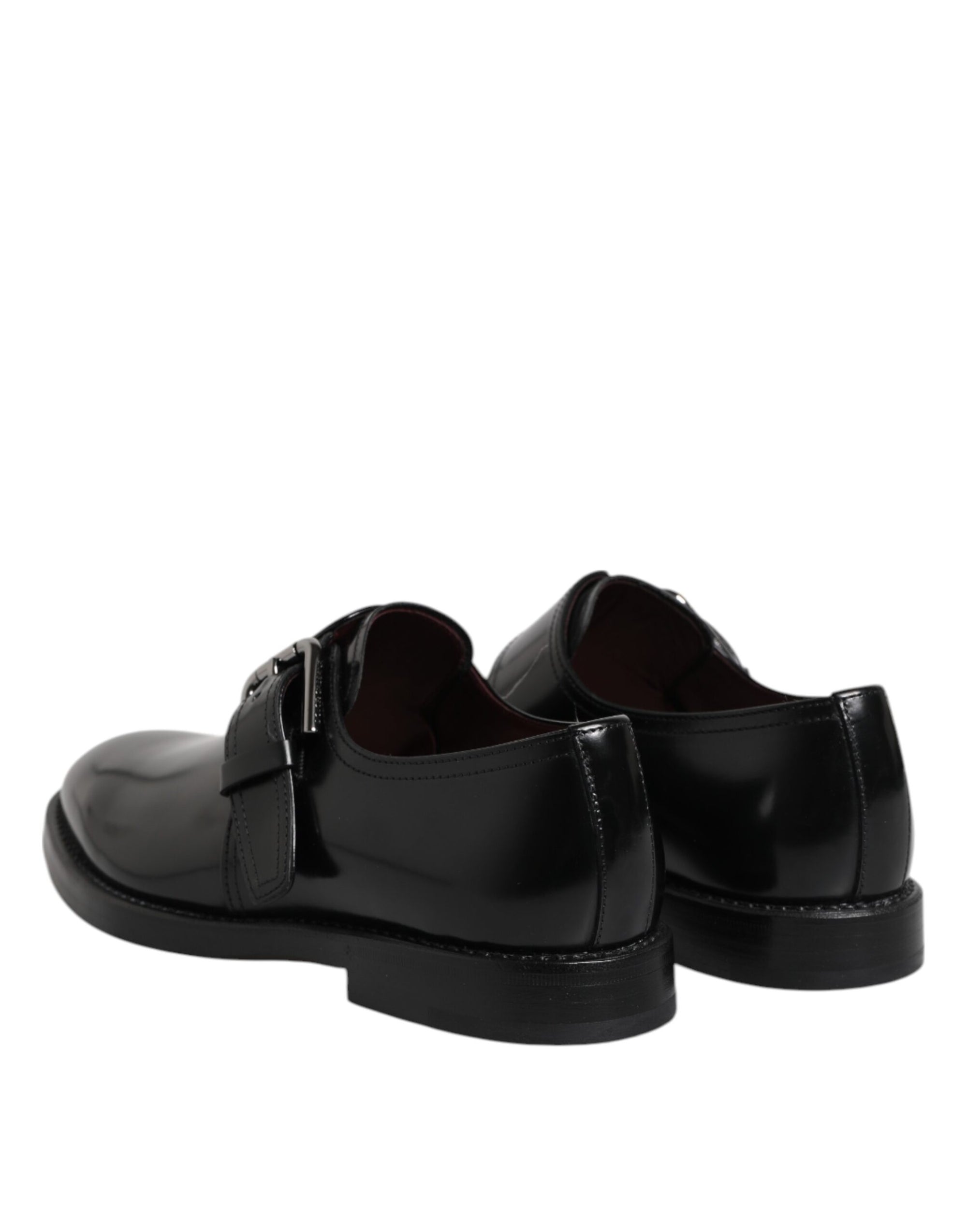 Dolce & Gabbana Black Leather Monk Strap Dress Shoes