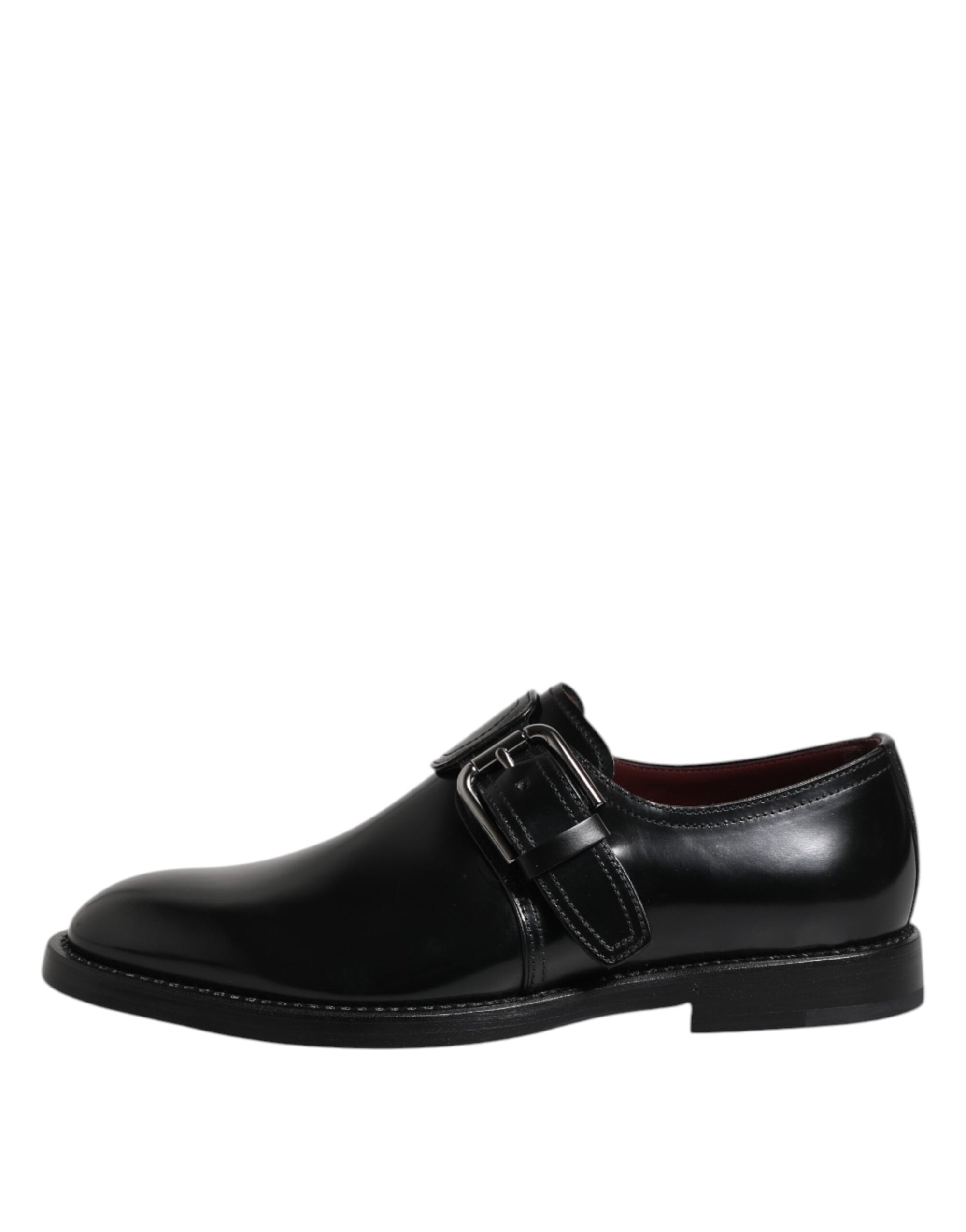 Dolce & Gabbana Black Leather Monk Strap Dress Shoes
