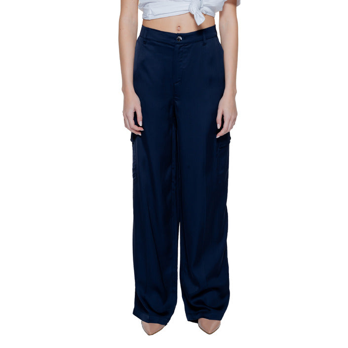 Street One Blue Wide Leg Cargo Pants