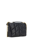 YSL black leather toy puffer top handle shoulder bag