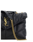 YSL black leather toy puffer top handle shoulder bag