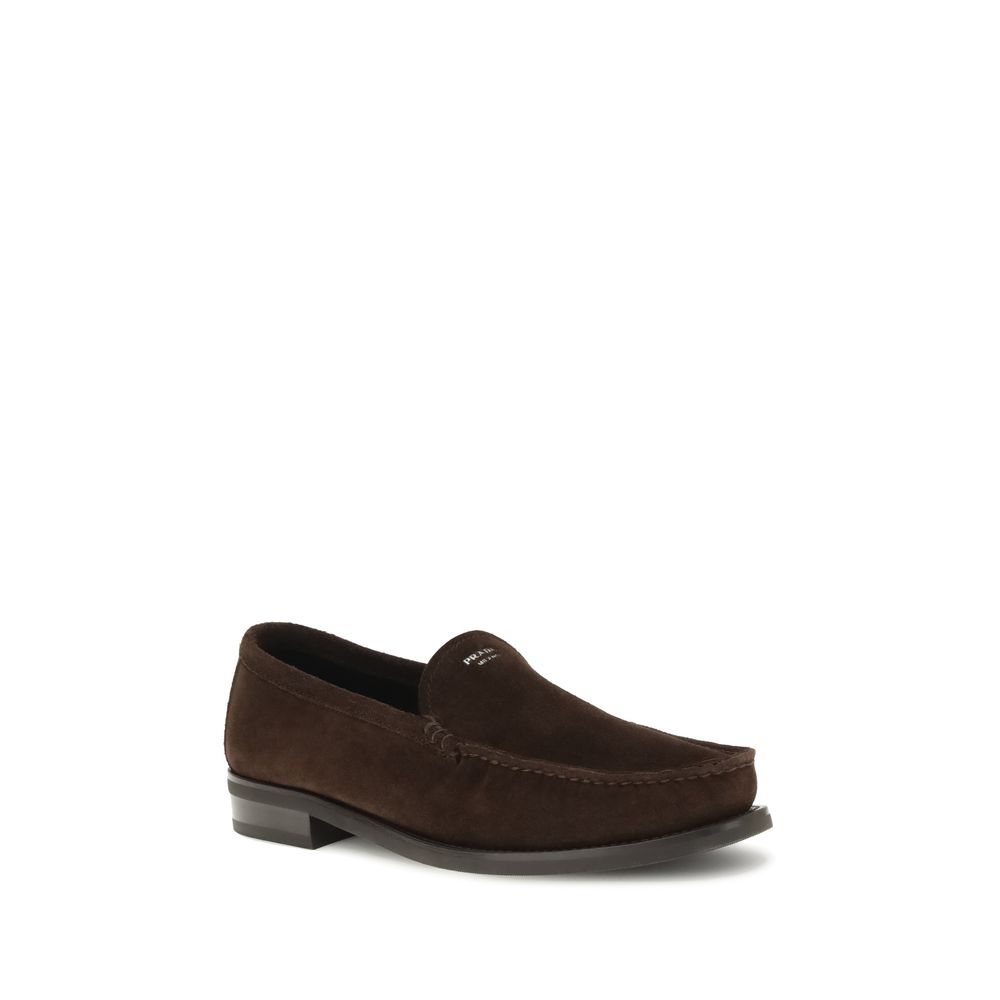 Prada Brown Suede Leather Loafers