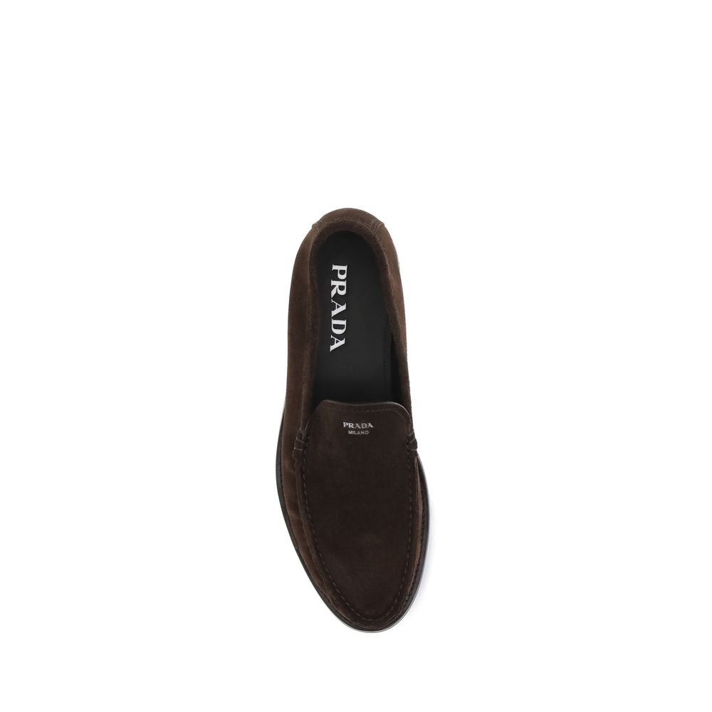 Prada Brown Suede Leather Loafers