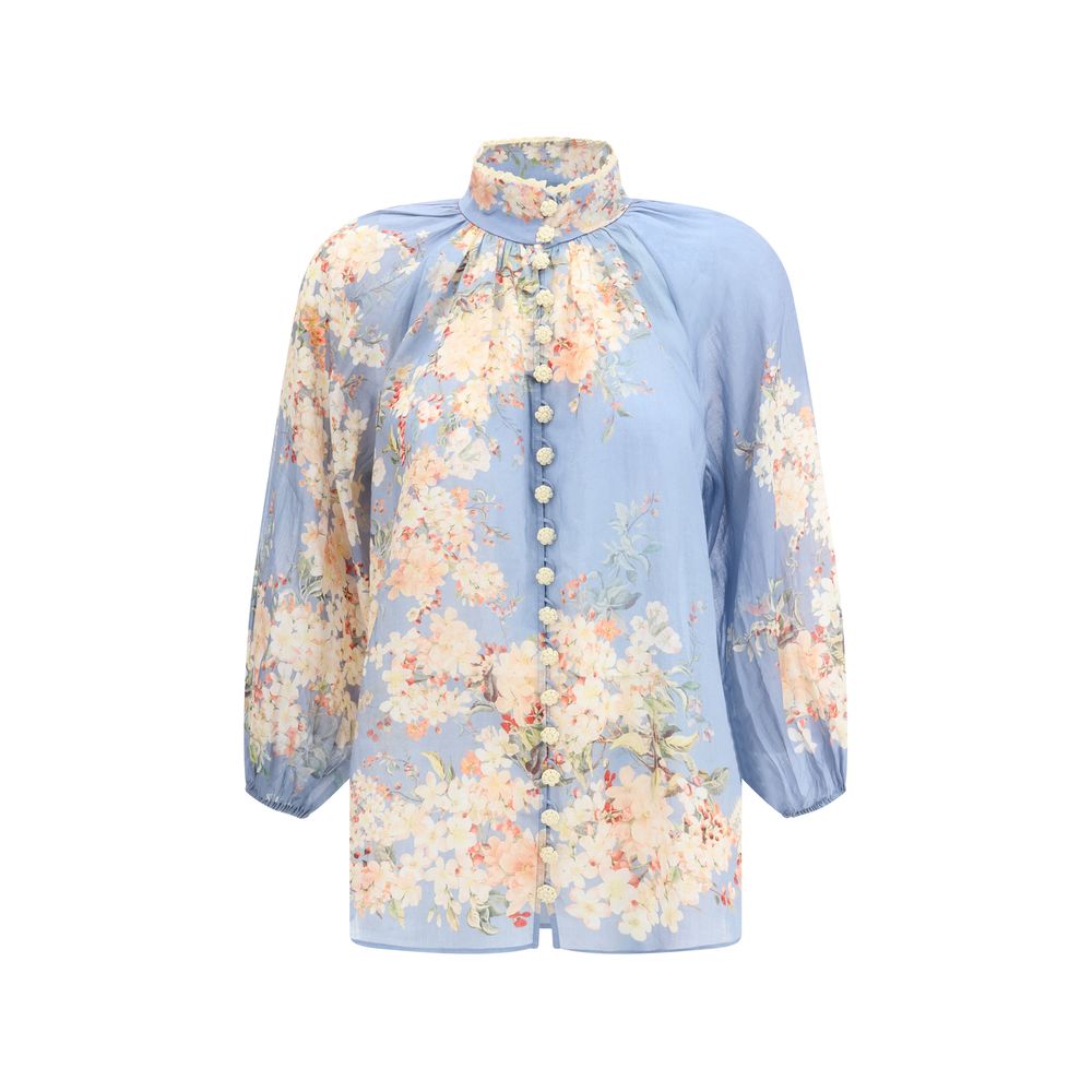 Zimmermann Cascadian Puff Sleeve Blouse