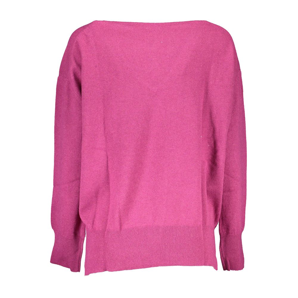 North Sails V-Neck Relaxed Fit Sweater - Fuchsia Pink
