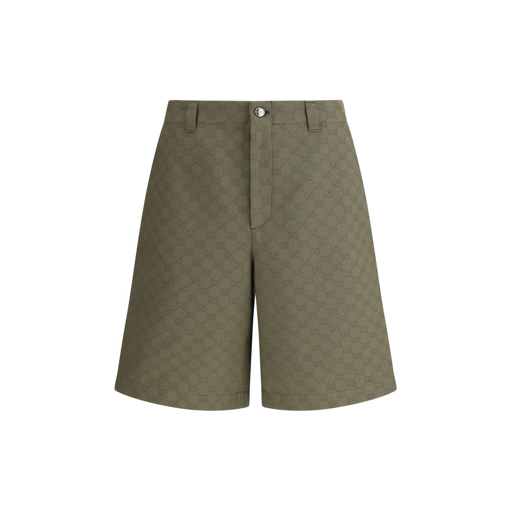 Gucci GG Monogram Khaki Shorts