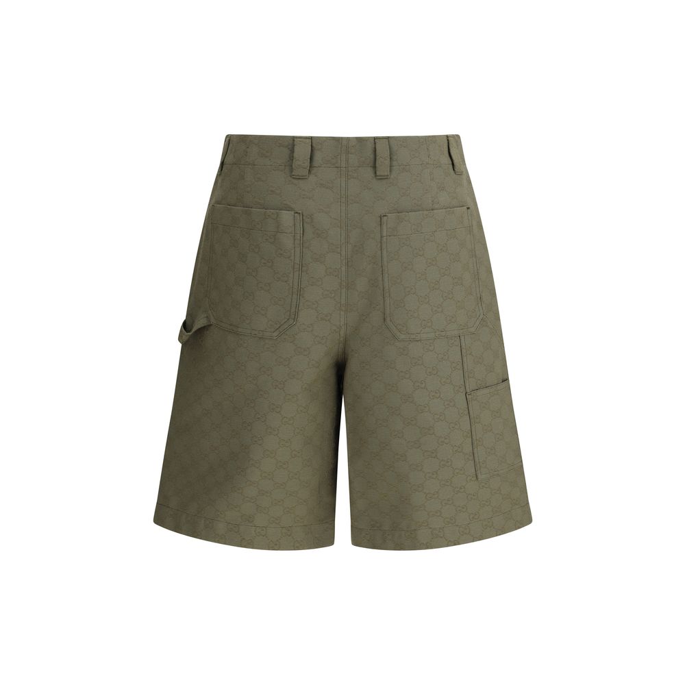 Gucci GG Monogram Khaki Shorts