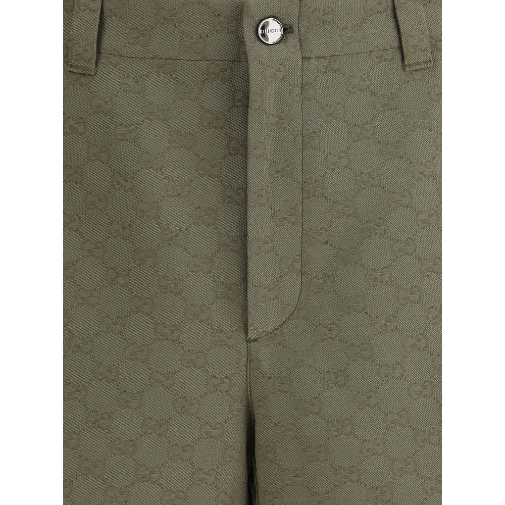 Gucci GG Monogram Khaki Shorts