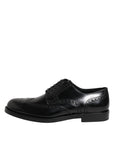 Dolce & Gabbana Black Leather Derby Wingtip Dress Shoes