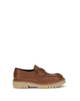 Prada Brown Leather Low Heel Loafers