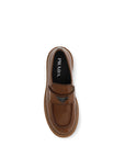 Prada Brown Leather Low Heel Loafers