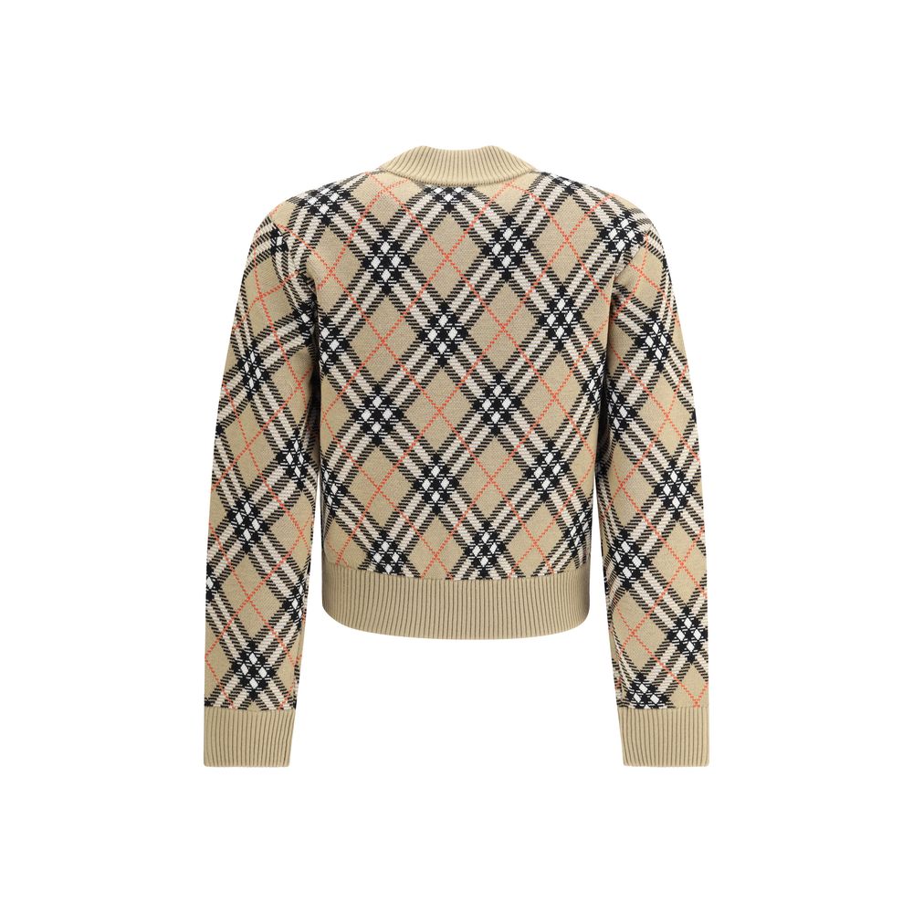 Burberry Check Zip-Up Cardigan