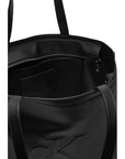 Calvin Klein Logo Black Vegan Leather Shopper Tote Bag