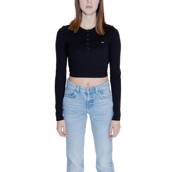 Tommy Hilfiger Minimalist 100% Cotton Button Up Cropped Long Sleeve Top - 2 Shades