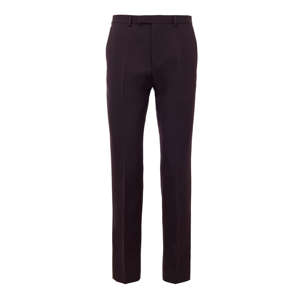 Gucci Bordeaux Wool Slim Fit Pants