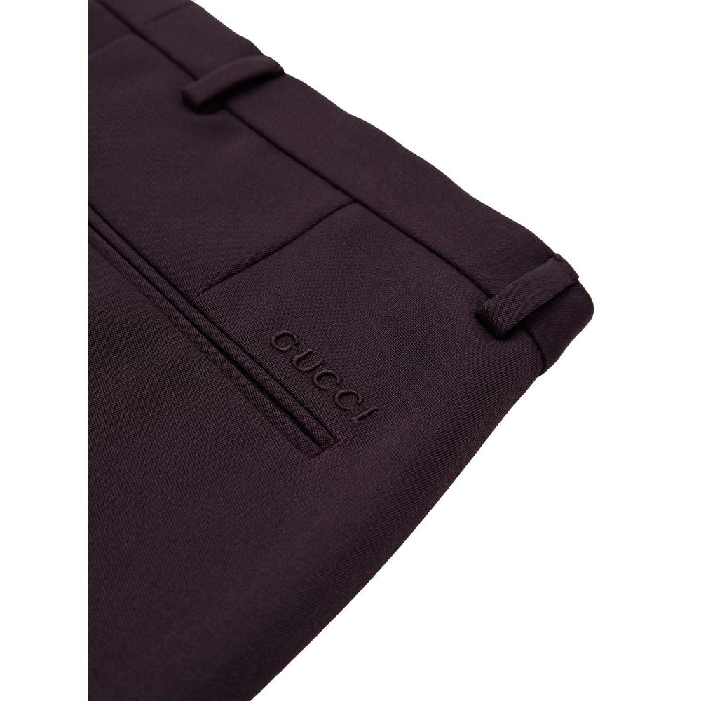 Gucci Bordeaux Wool Slim Fit Pants