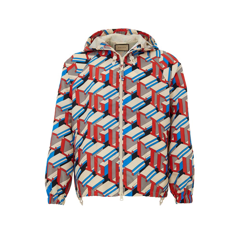 Gucci Logo Graphic Multicolor Hooded Jacket