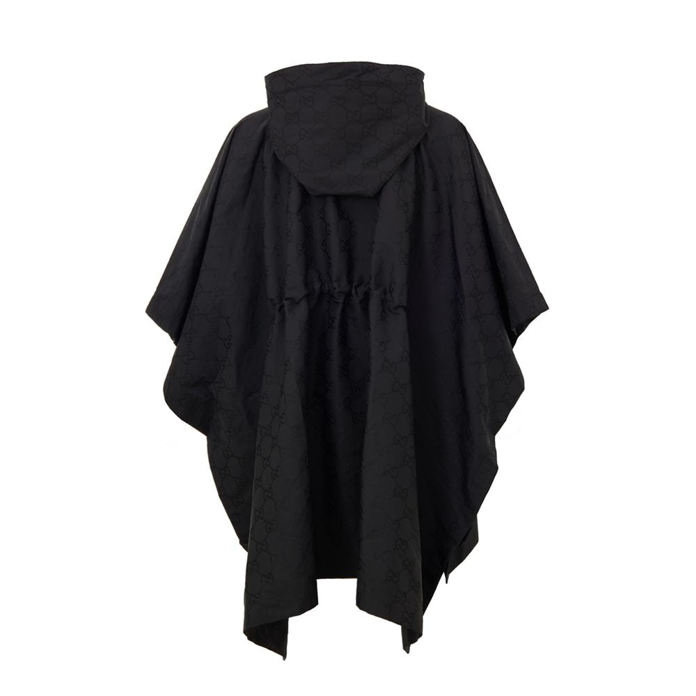 Gucci logo black hooded cape