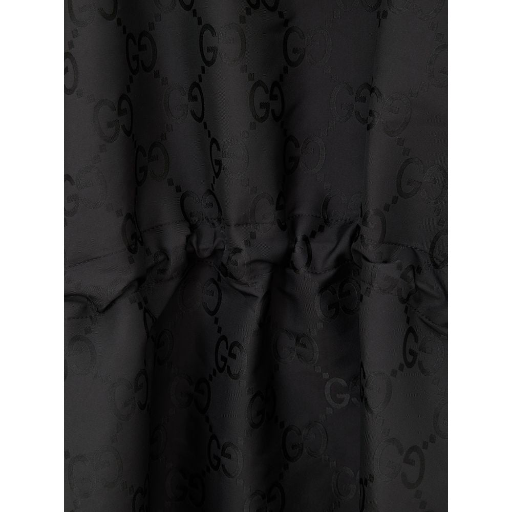 Gucci logo black hooded cape