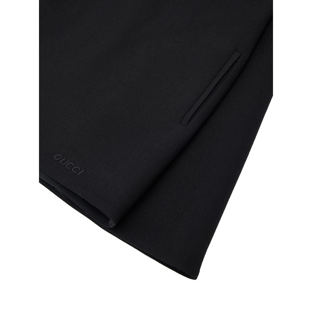 Gucci Black Cape Wool Dress
