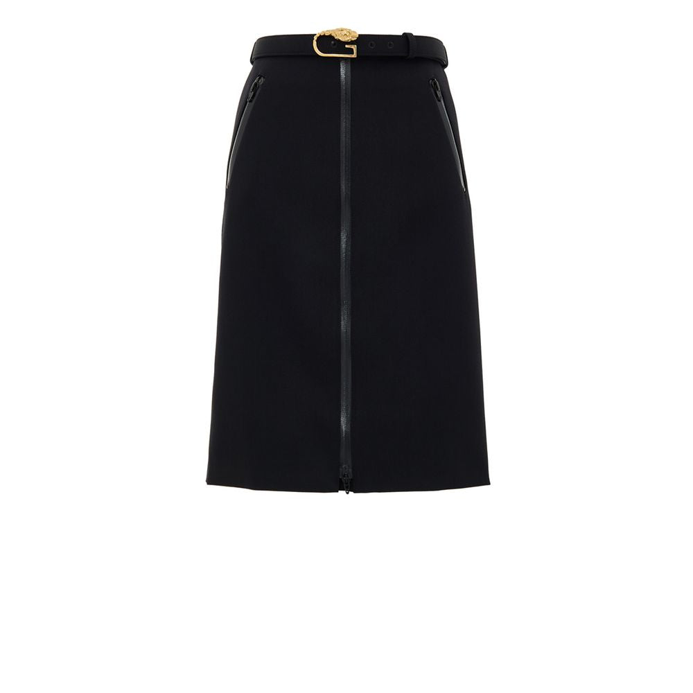 Gucci Black Wool Skirt With Belt