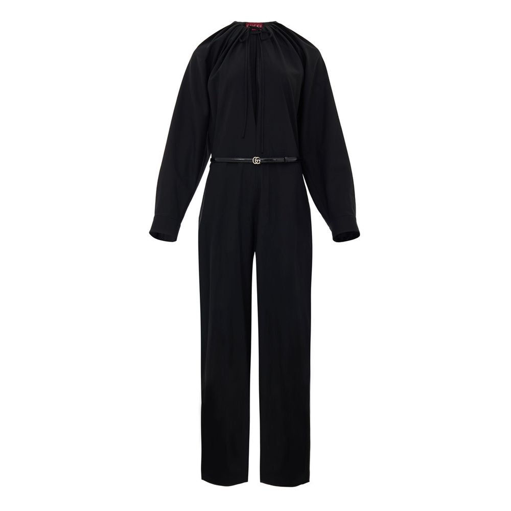 Gucci Black Wool Jumpsuit With GG Belt