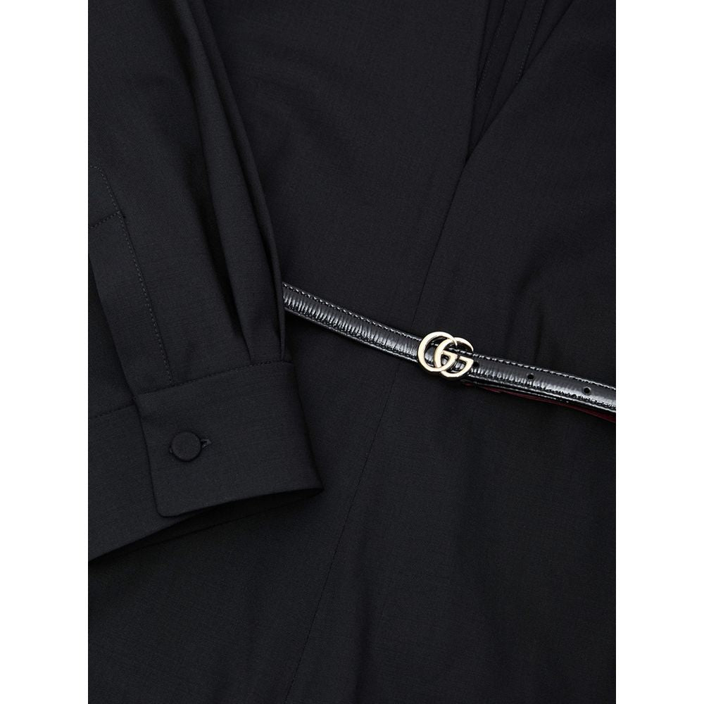 Gucci Black Wool Jumpsuit With GG Belt