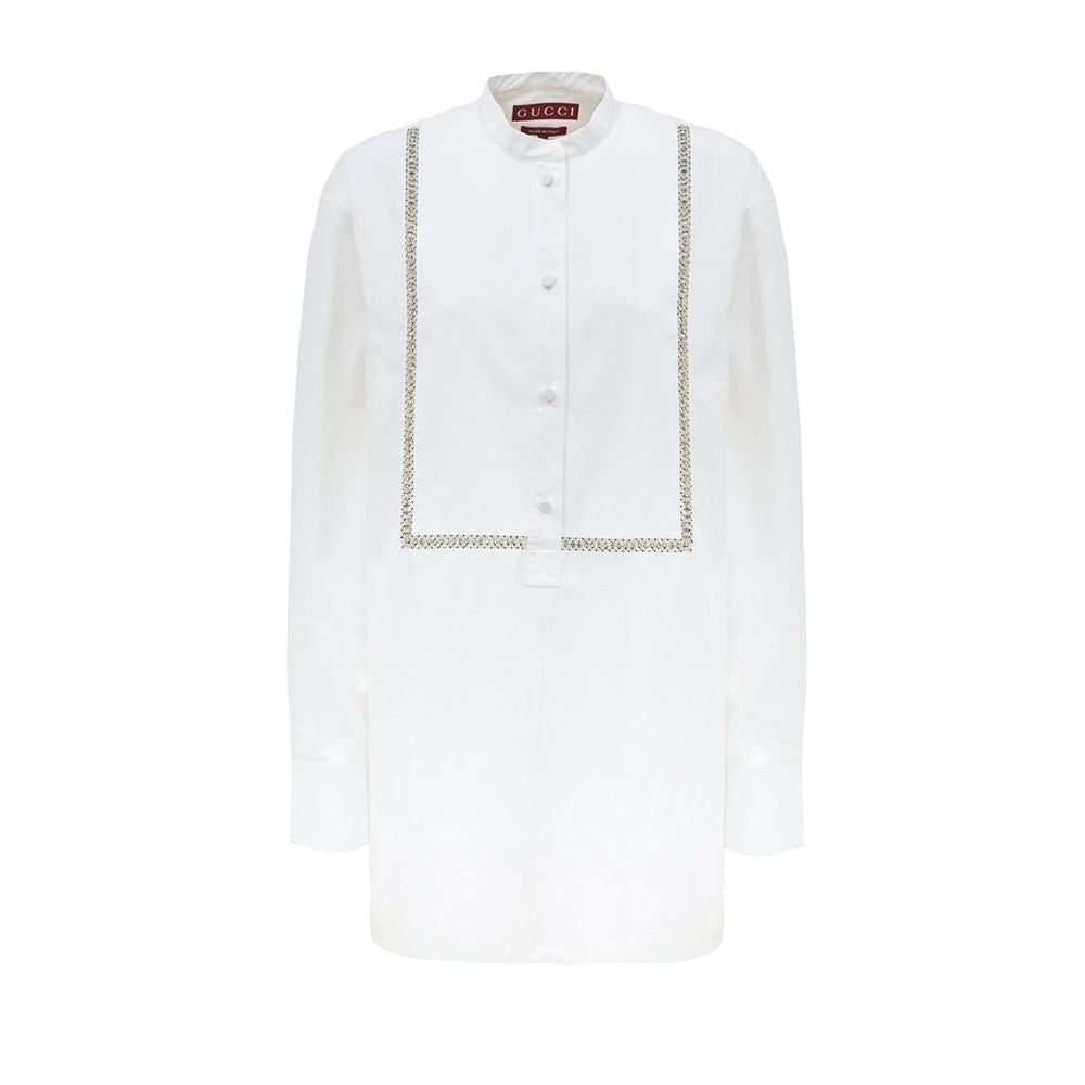 Gucci Embellished White Cotton Shirt