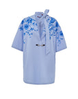 Gucci Horsebit Poplin Cotton Blue Summer Shirt