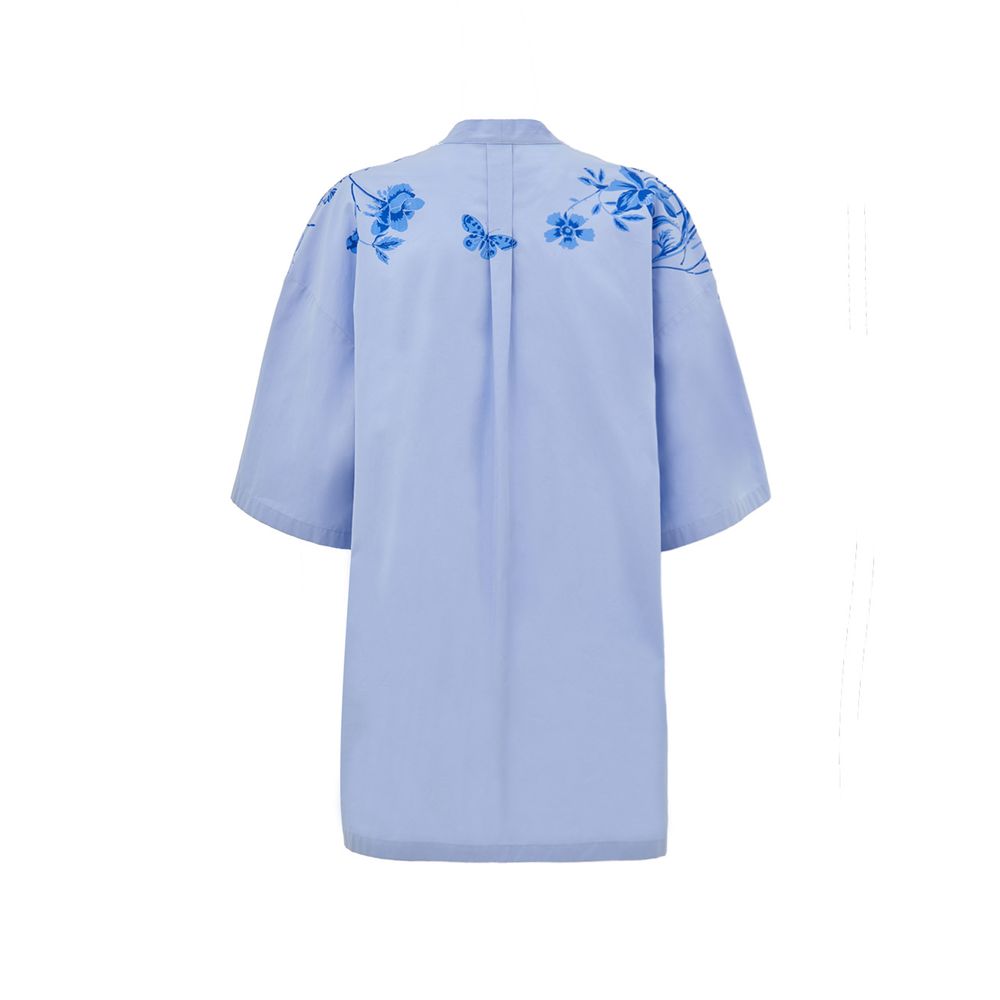 Gucci Horsebit Poplin Cotton Blue Summer Shirt