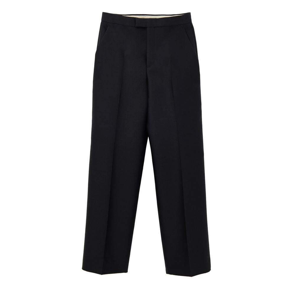 Gucci Wool-Silk Wide Leg Cropped Suit Pants