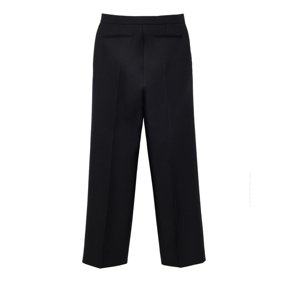 Gucci Wool-Silk Wide Leg Cropped Suit Pants