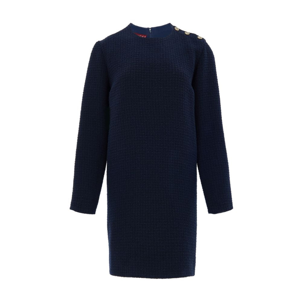 Gucci Blue Long Sleeve Midi Dress