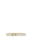Saint Laurent YSL White & Gold Leather Belt
