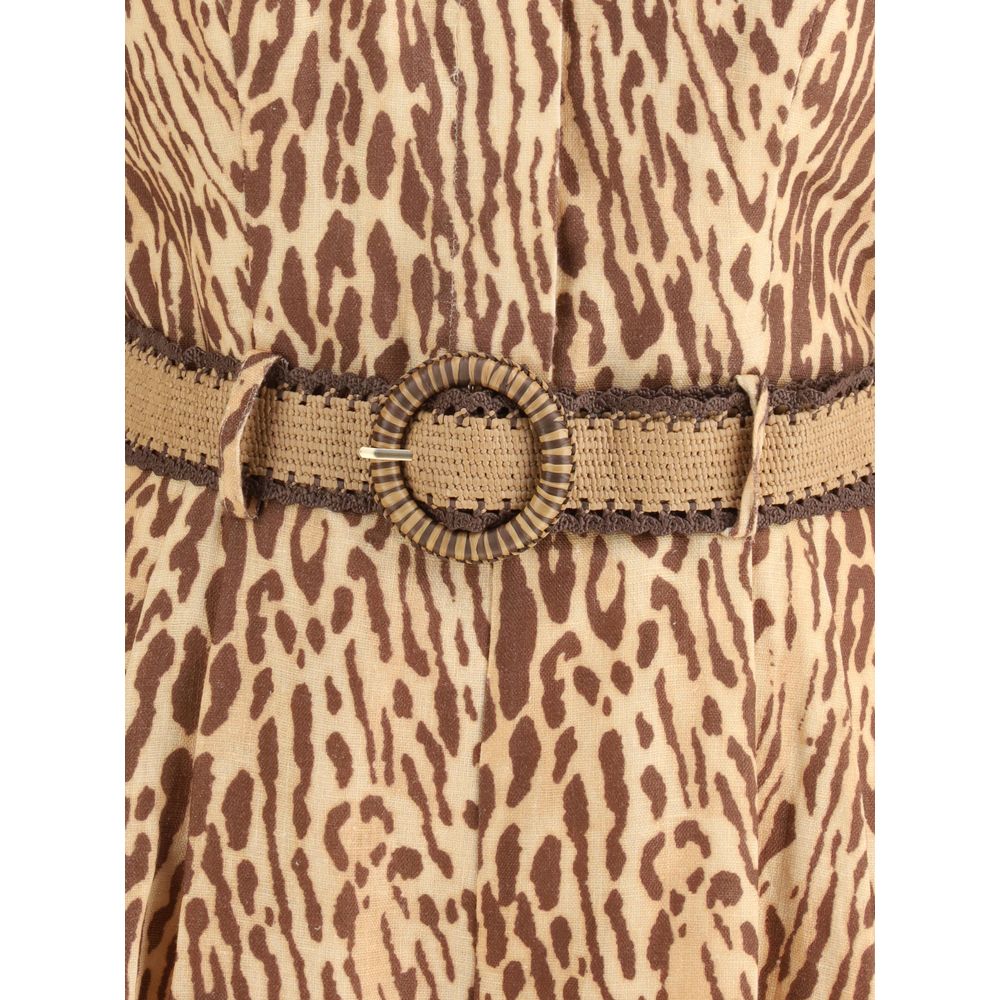 Zimmermann Leopard Halter Neck Mini Dress