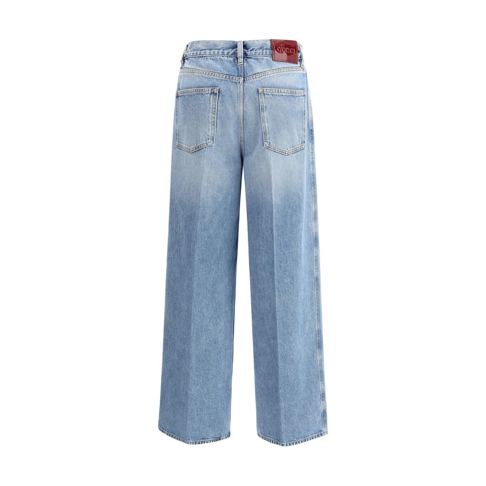 Gucci Light Wash Wide leg Jeans