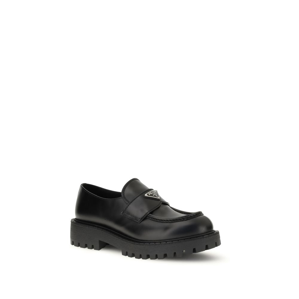 Prada Leather Low Heel Loafers