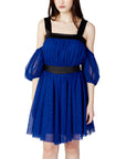 Hanny Deep Blue Cold Shoulder Mini Dress