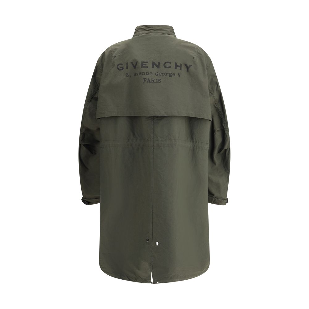 Givenchy Collarless Oversize Parka Jacket