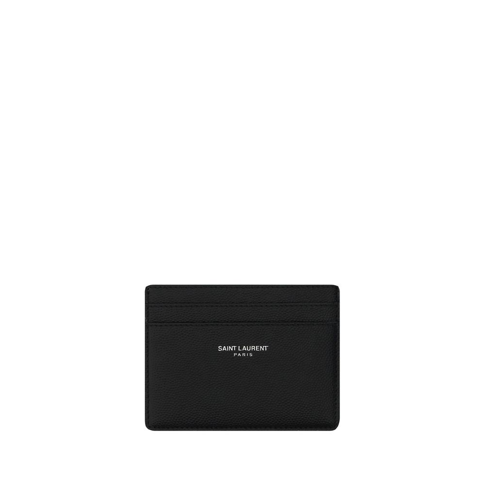 Saint Laurent Slim Black Grained Leather Card Holder