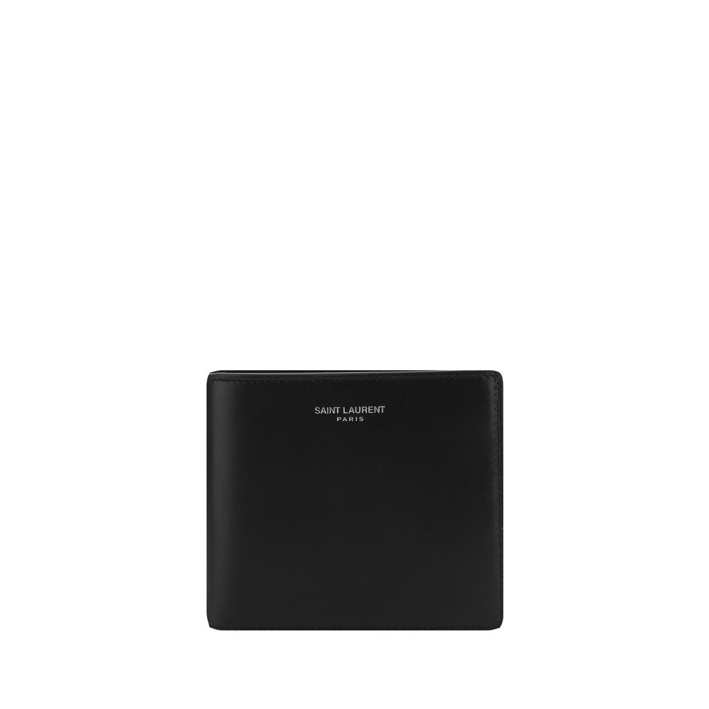 Saint Laurent Black Grained Leather Wallet