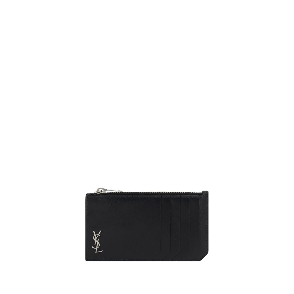 Saint Laurent YSL Slim Black Leather Card Holder
