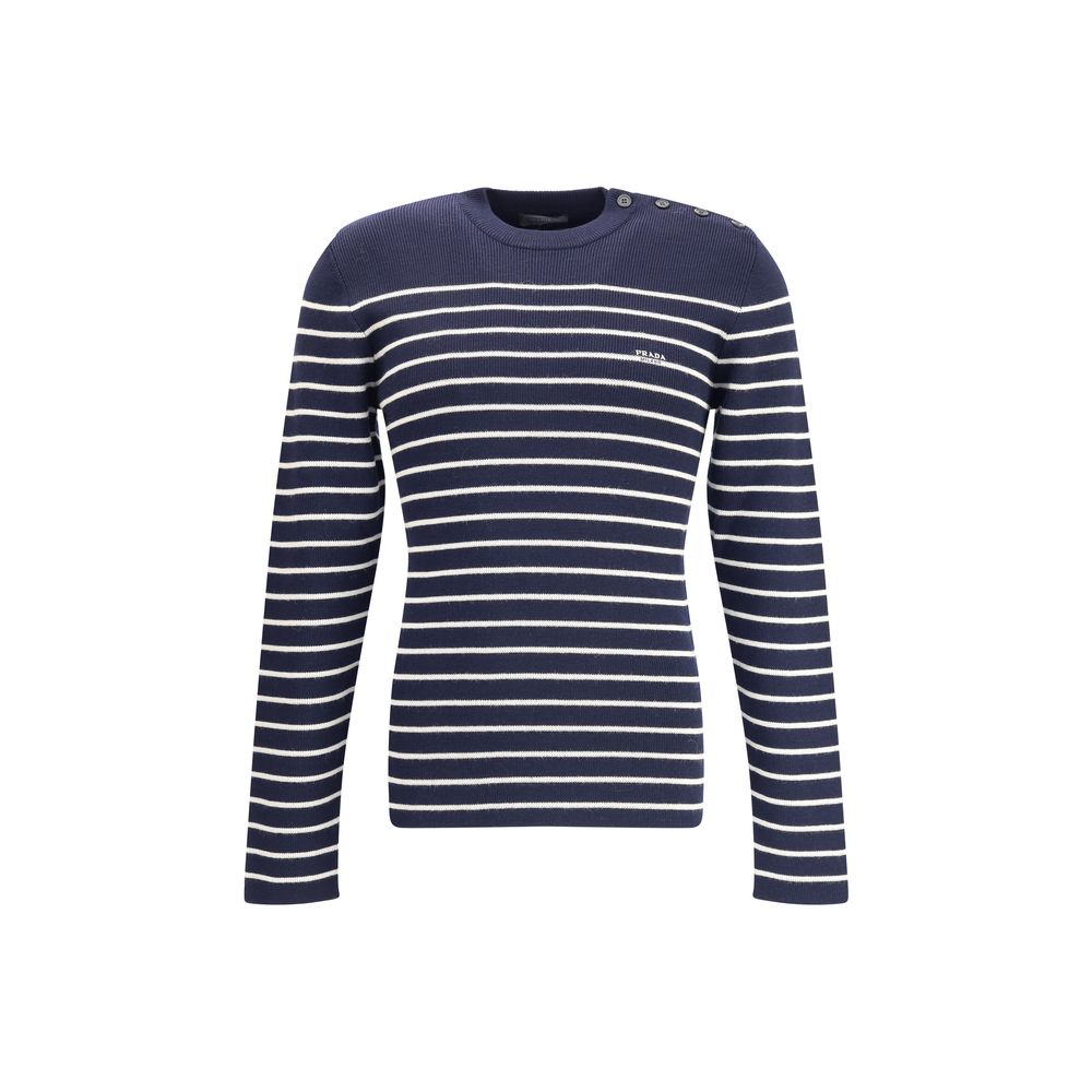 Prada Striped Wool Slim Fit Sweater