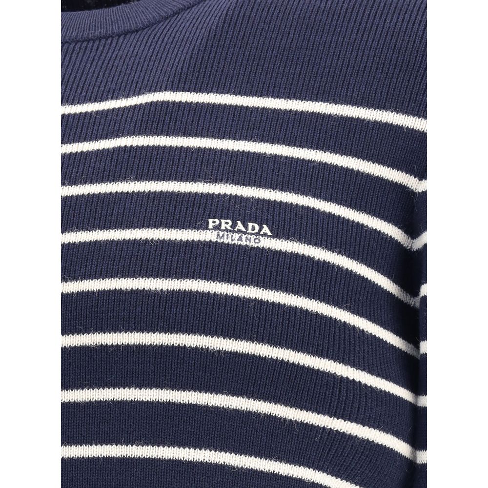 Prada Striped Wool Slim Fit Sweater