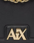 Armani Exchange Logo Vegan Leather Structured Semi-Chained Strap Shoulder & Crossbody Bag