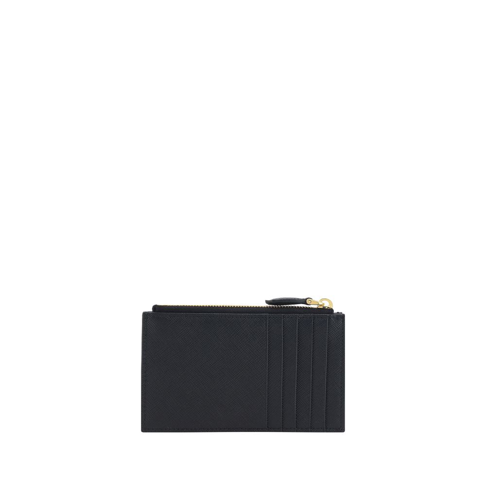 Prada leather coin & card purse/wallet - black