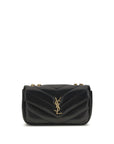 ysl chevron quilted all black new edition lou lou leather small shoulder bag